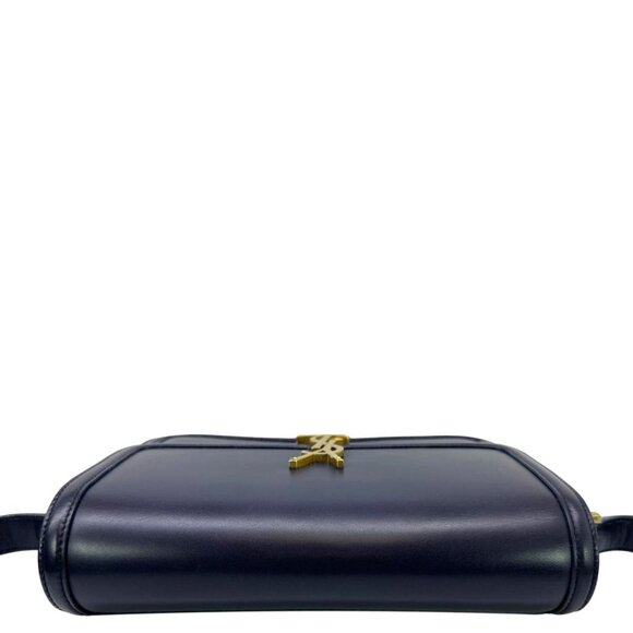 Yves Saint Laurent  Solferino Medium Leather Shoulder Bag Navy Blue - Picture 4 of 12